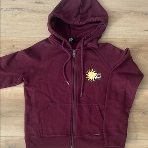 ROXY Burgundy Hoodie with Sun Embroidery